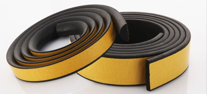 D Shape Foam Rubber Seal Self Adhesive Backed EPDM Sponge Strip Closed Cell Rubber Extrusion Profile