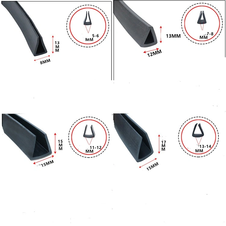 EPDM Silicone Solid Rubber Extrusion Profile for Machinery Equipment, Glass