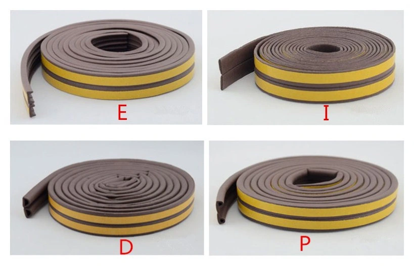 D Shaped Sponge Extrusion Rubber Profiles with Adhesive Backing