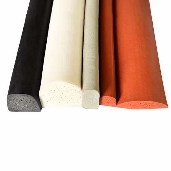 D Shape Foam Rubber Seal Self Adhesive Backed EPDM Sponge Strip Closed Cell Rubber Extrusion Profile