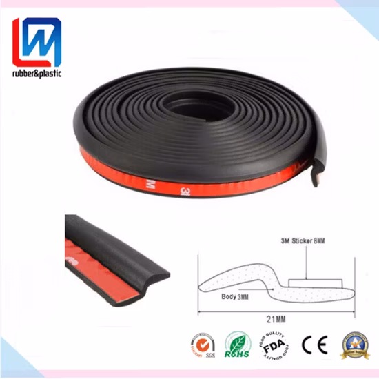 Extrusion Foam Sponge Rubber Profile for Wooden Door and Window